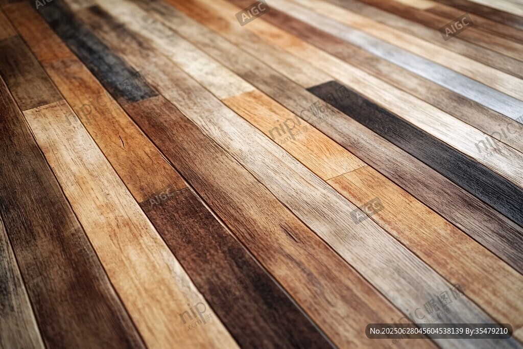 多彩拼接木地板特写