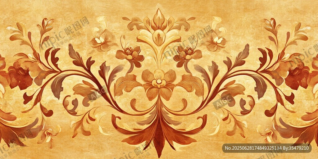 复古华丽花卉装饰图案