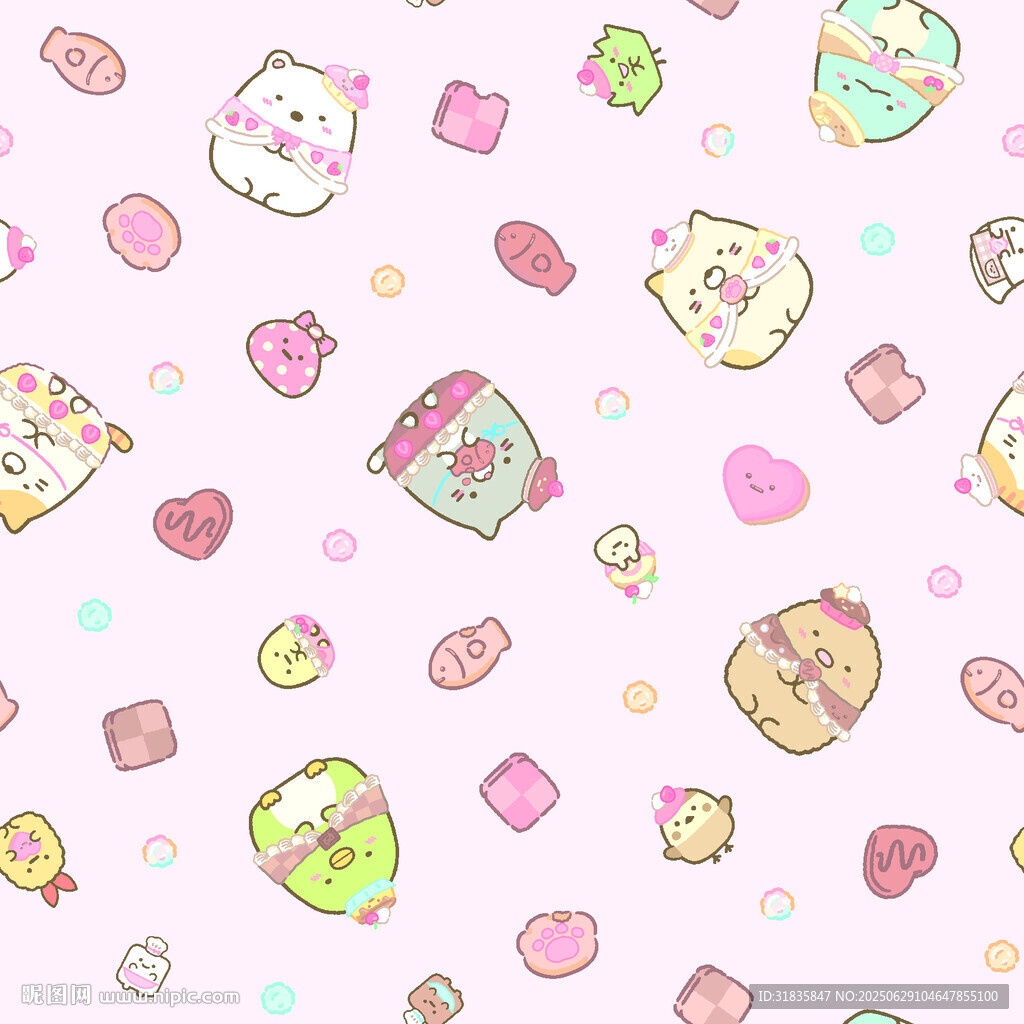 可爱卡通甜点图案背景
