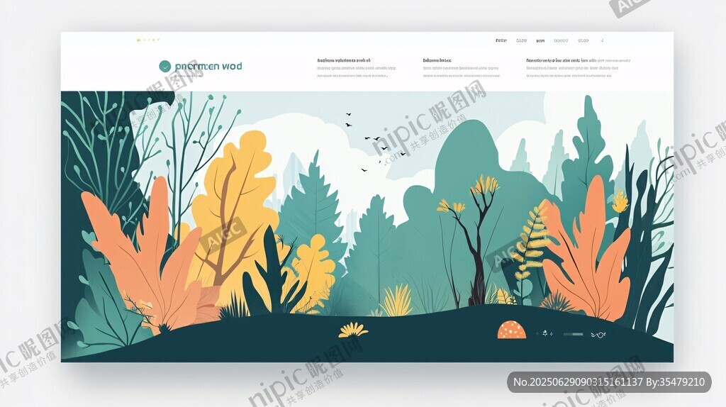 森林风景网页插画设计