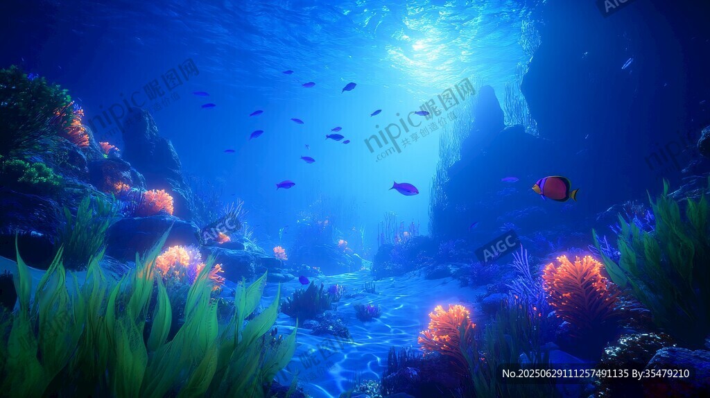 梦幻海底世界 多彩珊瑚鱼群