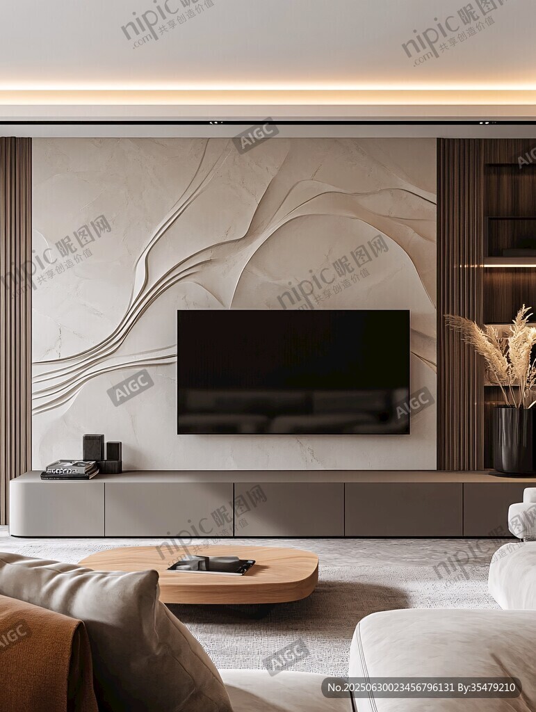 现代简约风客厅电视背景墙