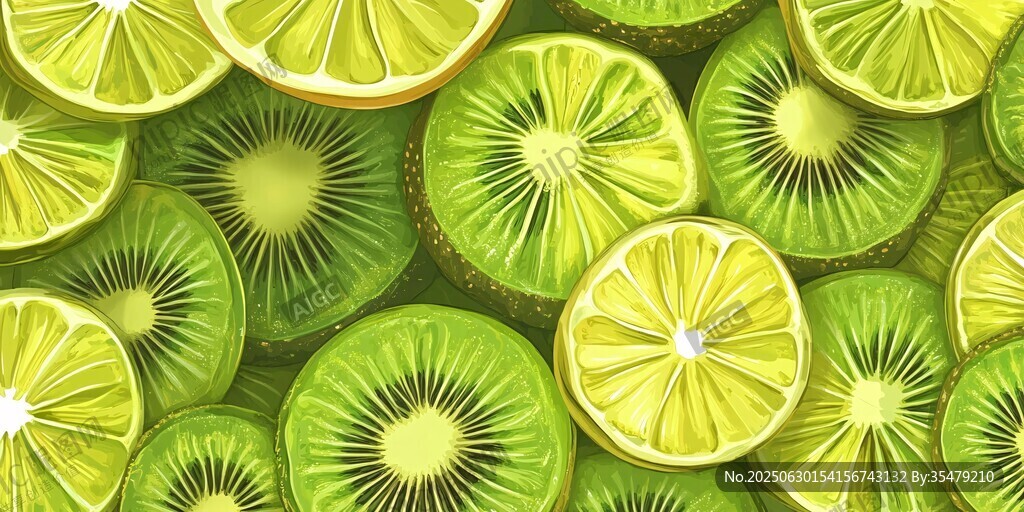 柠檬猕猴桃切片背景图