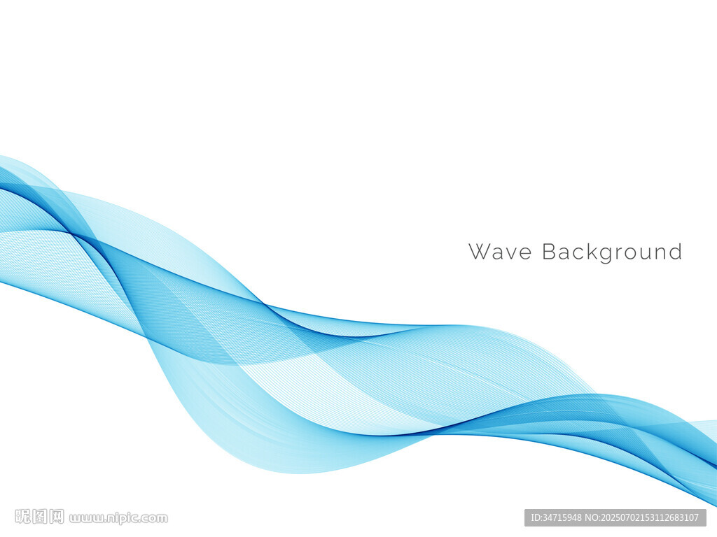 蓝色动感波浪矢量背景