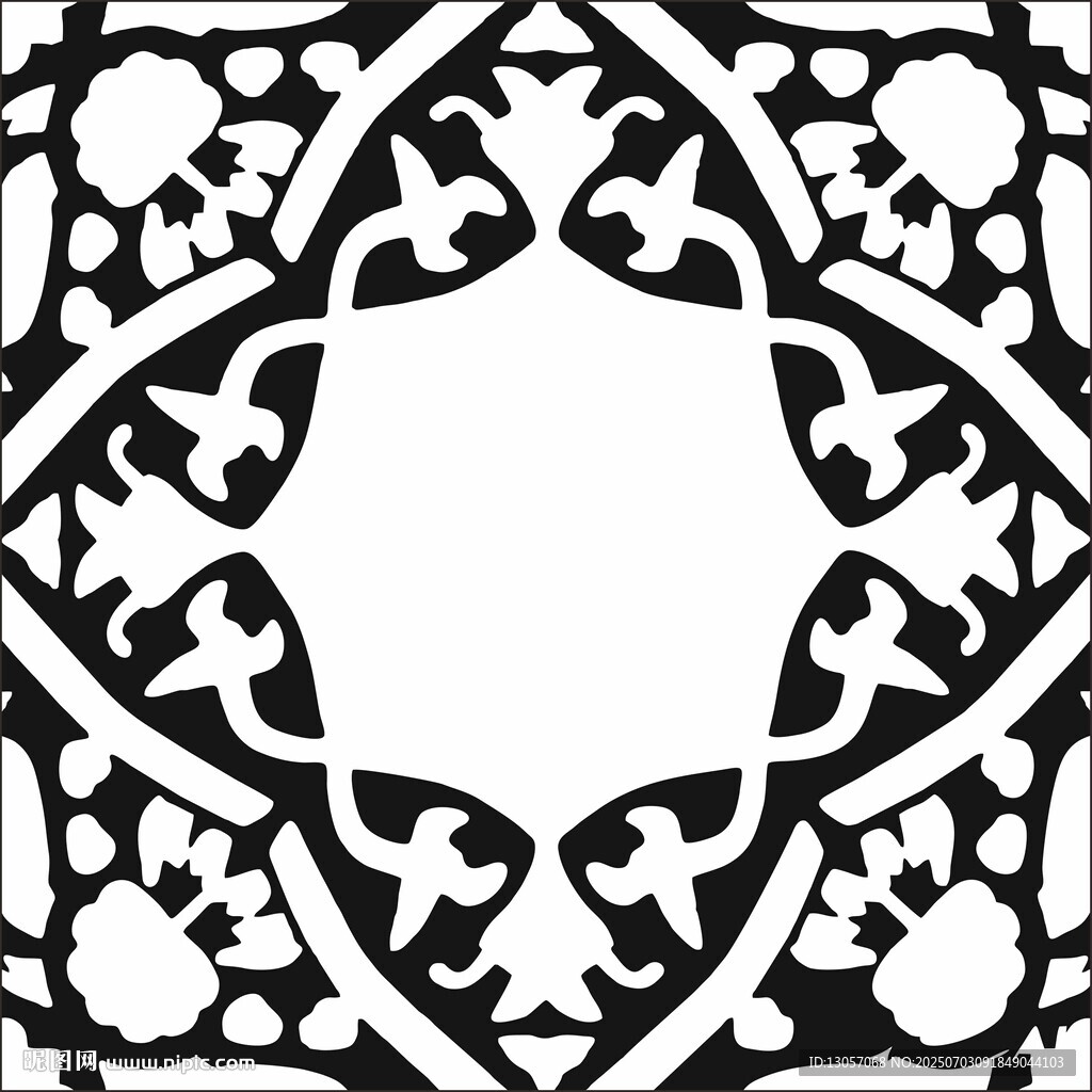 黑白几何花纹装饰图案