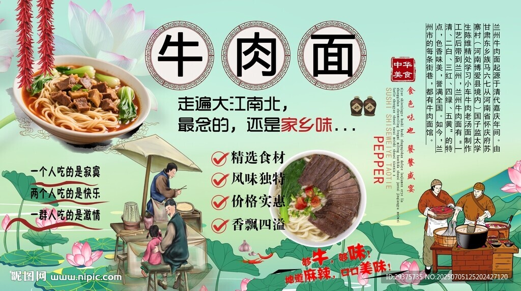 兰州牛肉面背景墙