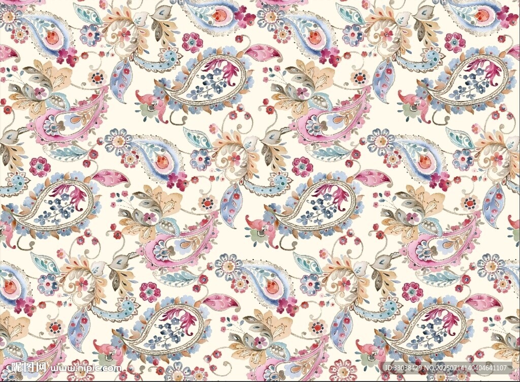 花卉佩斯利花纹图案设计