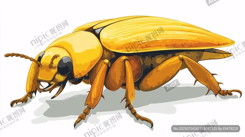 金色甲虫插画