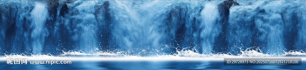 巨幅高山流水瀑布