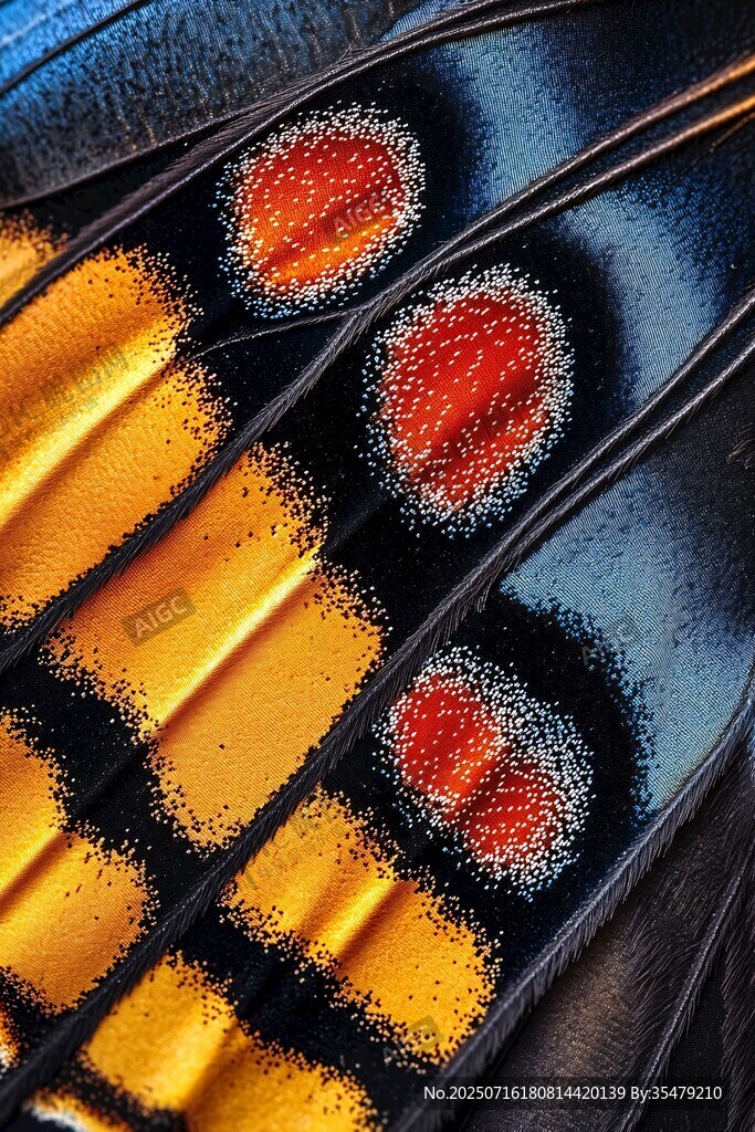 绚丽羽毛微观纹理特写