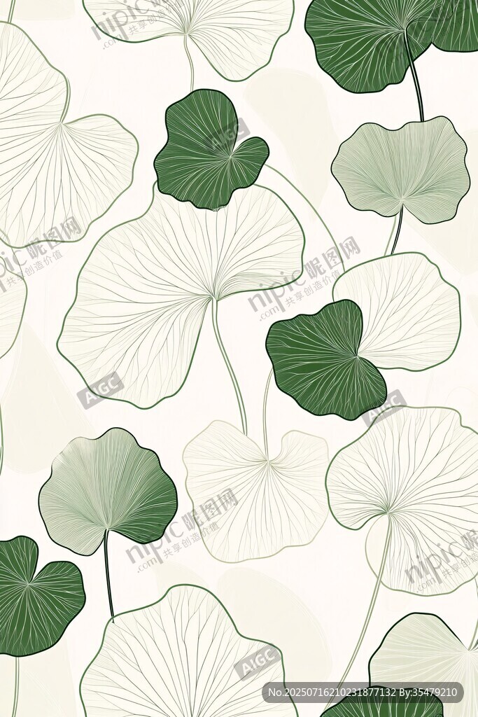 银杏叶简约清新植物图案