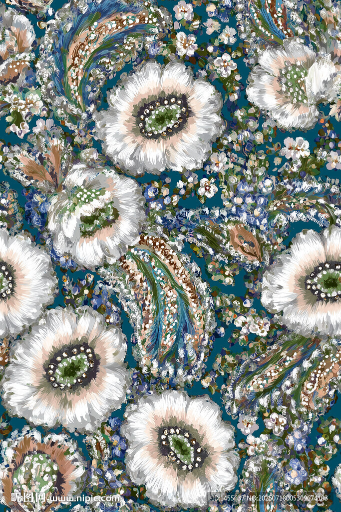 复古佩斯利花纹图案