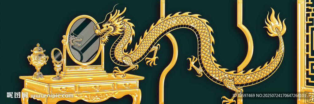 金色盘龙装饰
