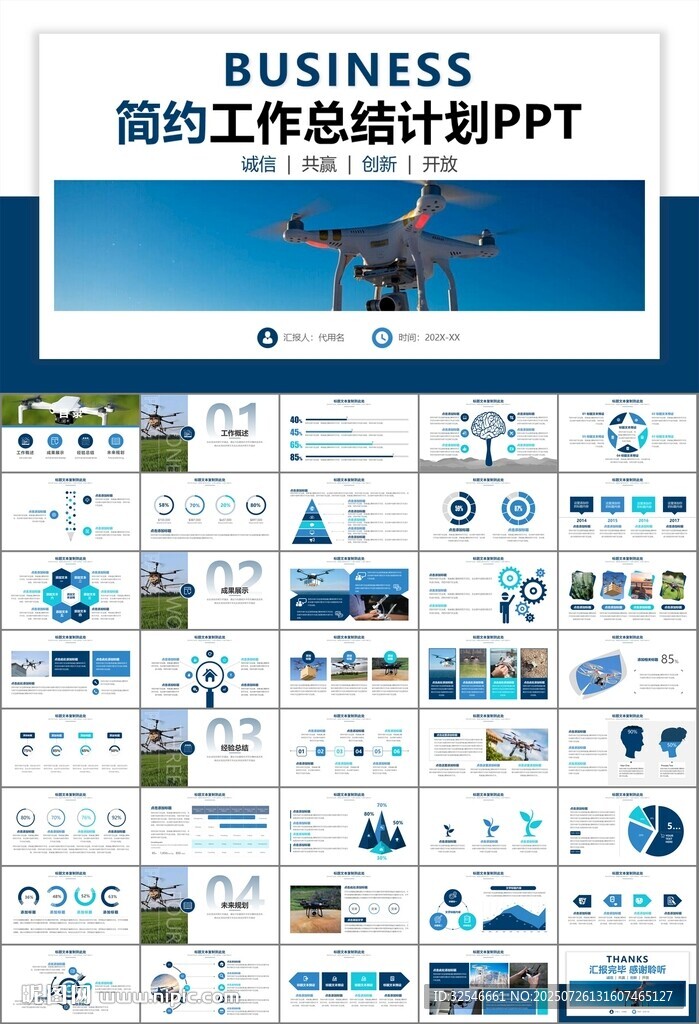 无人机行业工作总结汇报PPT