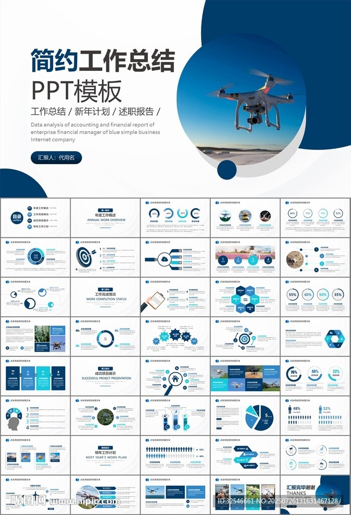 无人机行业工作总结汇报PPT