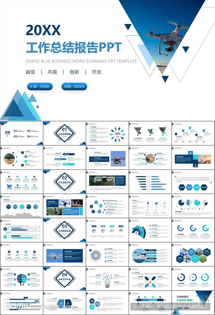 无人机行业工作总结汇报PPT