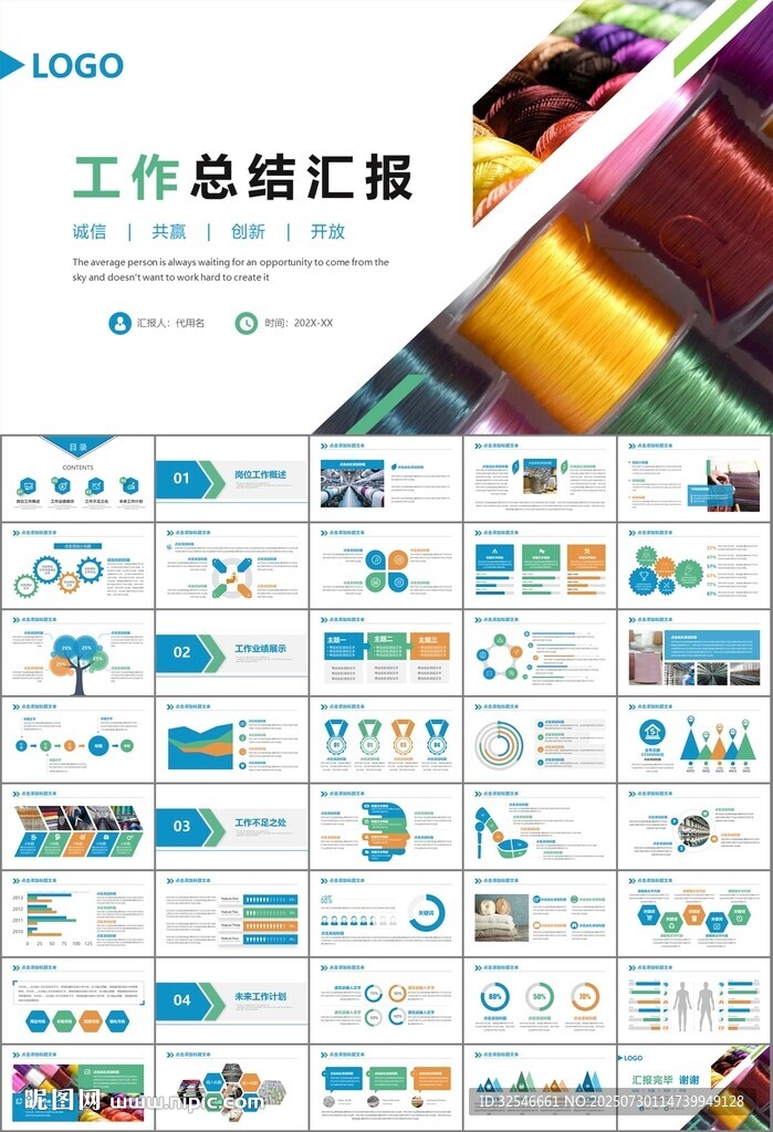 纺织行业总结计划工作汇报PPT
