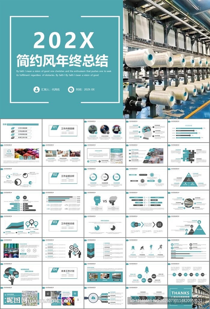 纺织行业总结计划工作汇报PPT