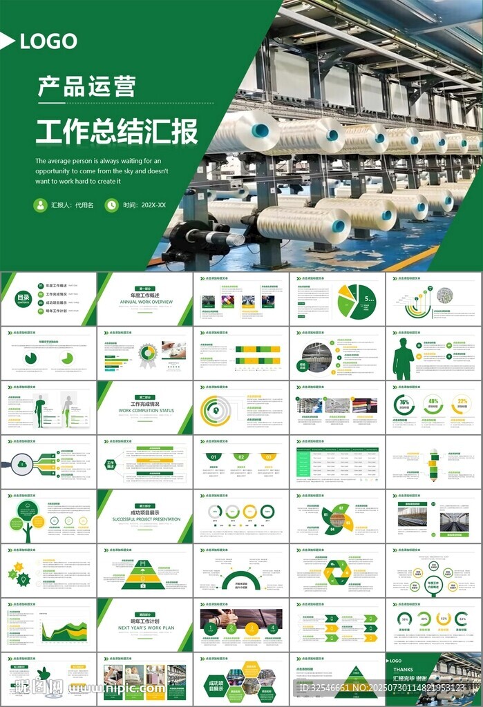 纺织行业总结计划工作汇报PPT
