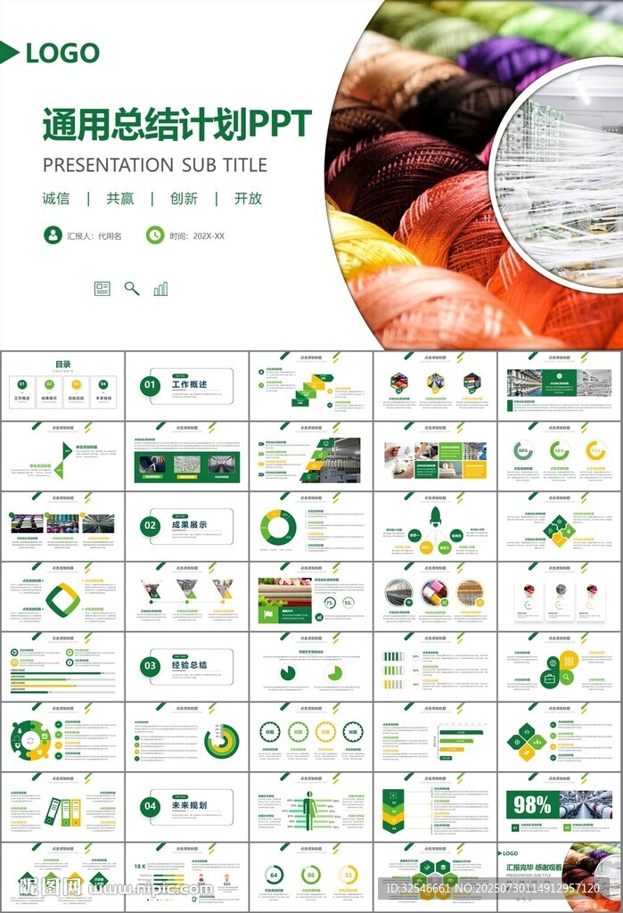 纺织行业总结计划工作汇报PPT