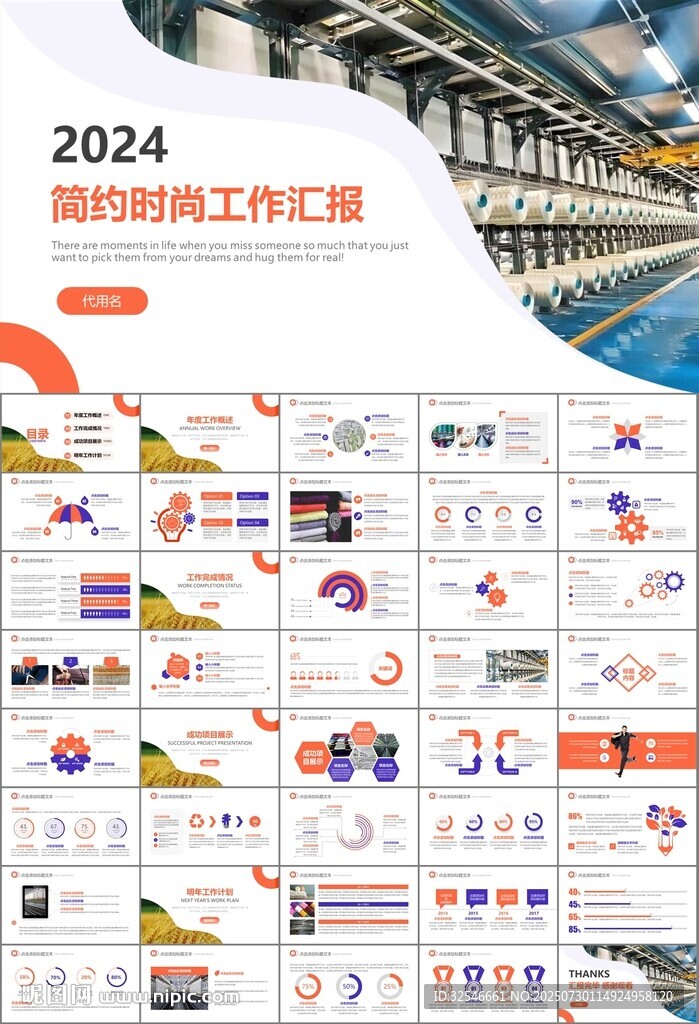 纺织行业总结计划工作汇报PPT