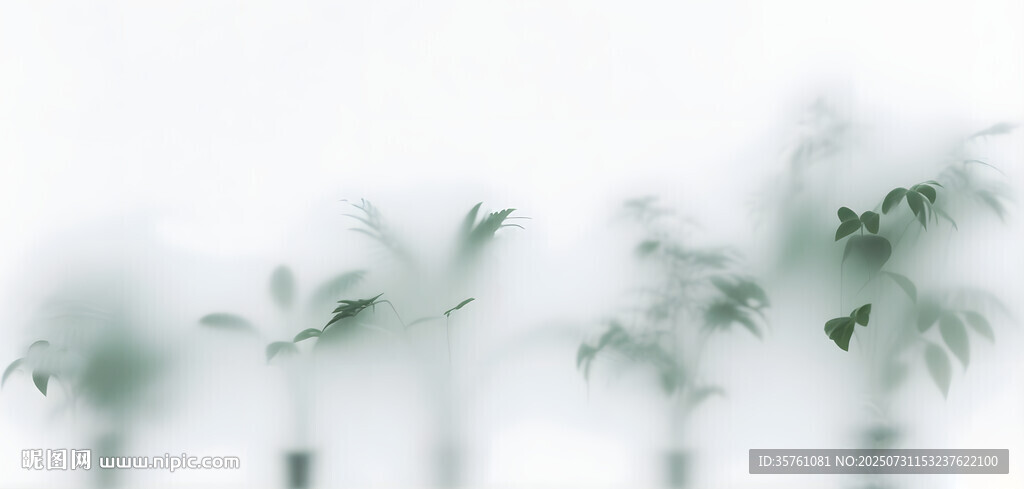 雾气磨砂膜效果绿植贴图