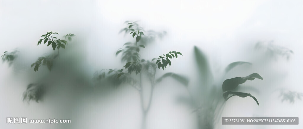 雾气磨砂膜效果绿植贴图