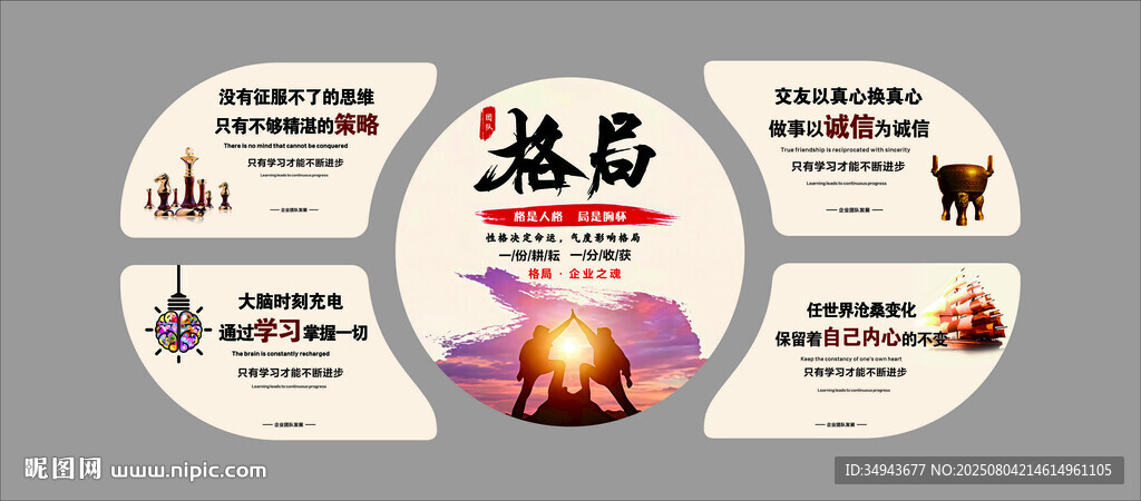 企业为文化墙挂画办公室氛围布置