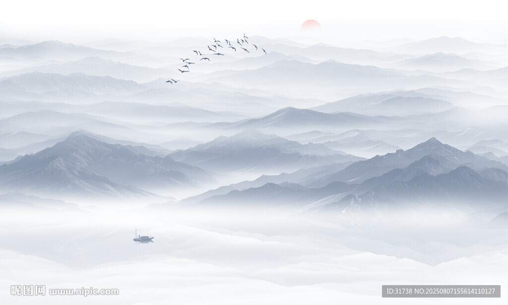 水墨群山背景图