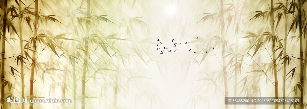 竹影新中式水墨竹子