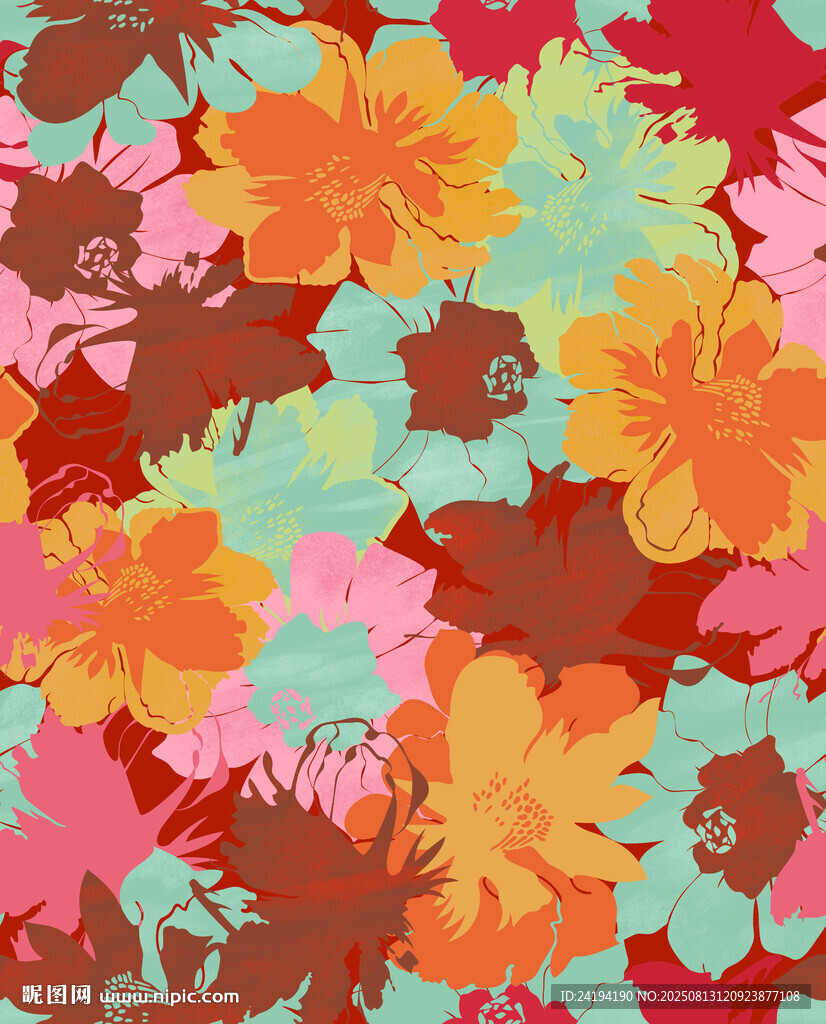 多彩花卉图案背景