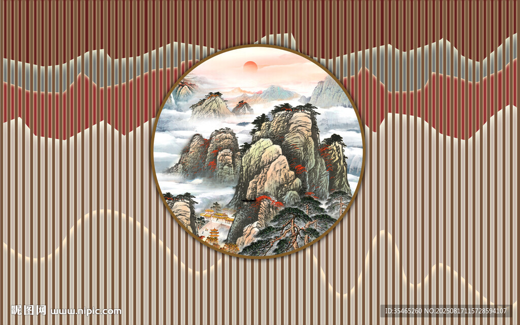 新中式格栅装饰画