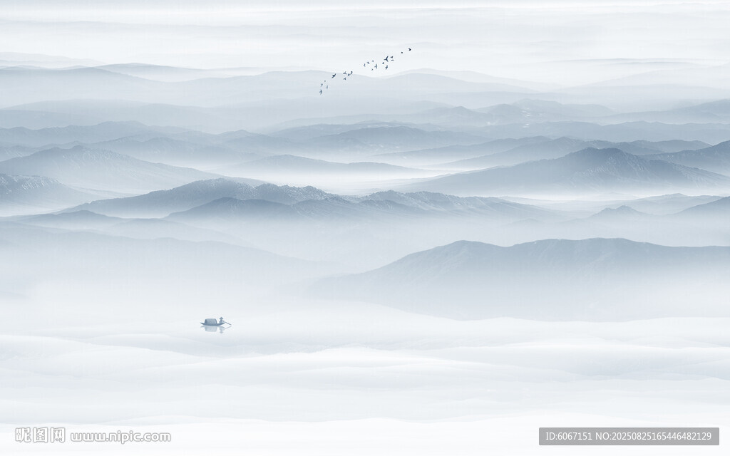 意境水墨山水画