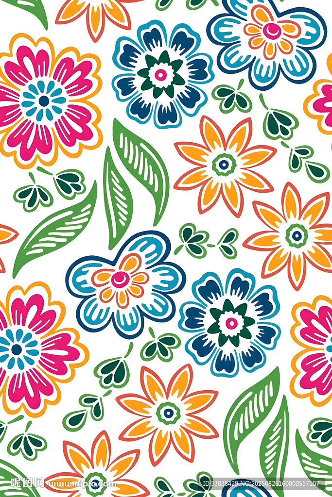 多彩花卉图案背景