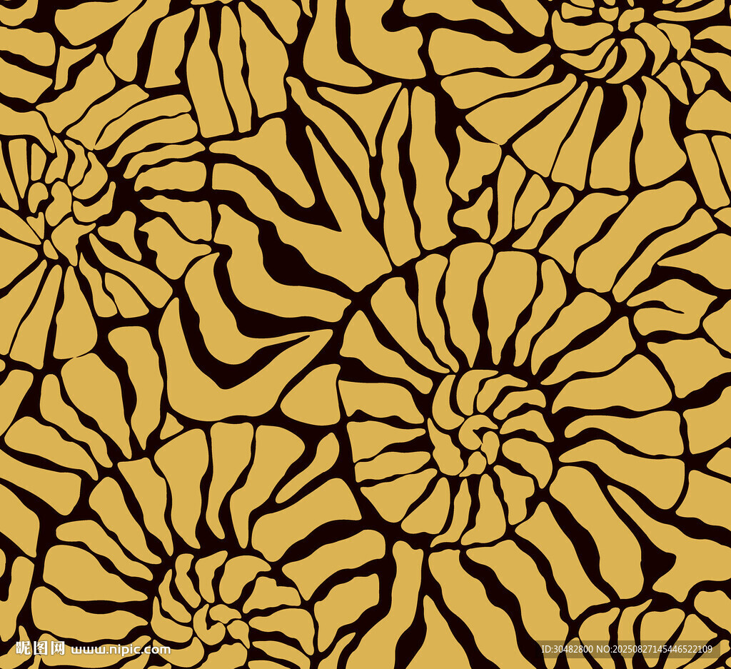 金色花卉图案纹理背景