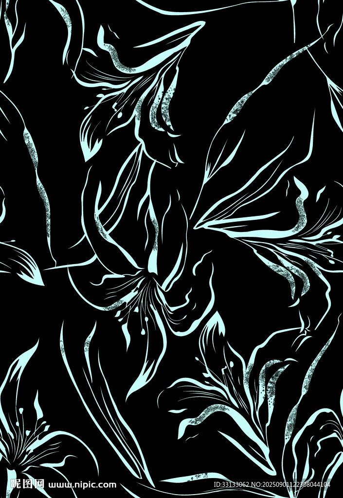 线条 色块花 数码