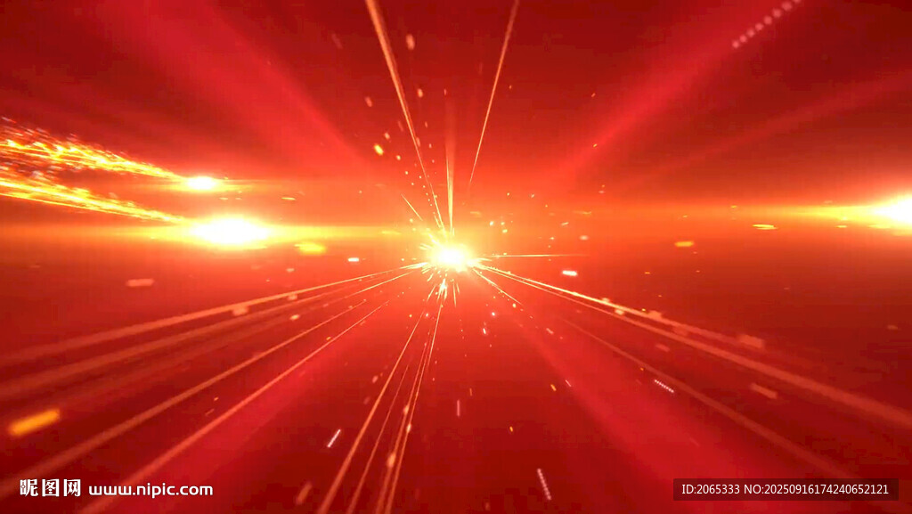 红色光芒放射特效背景