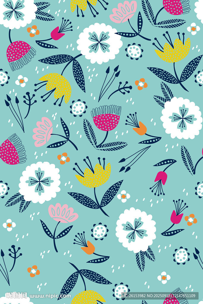 清新花卉图案背景