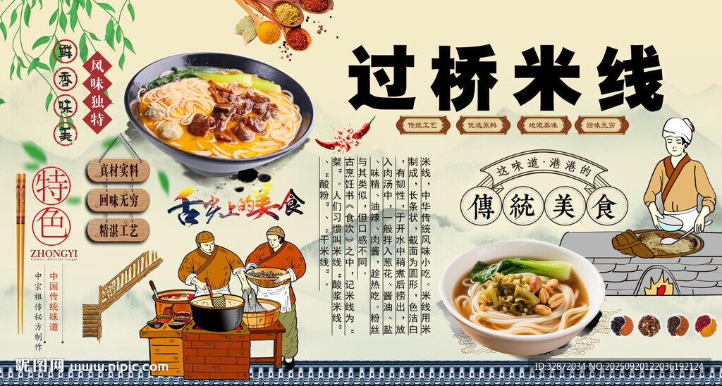 过桥米线背景墙