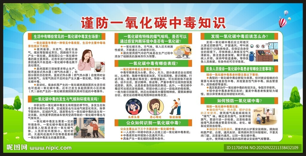 谨防一氧化碳中毒知识宣传栏