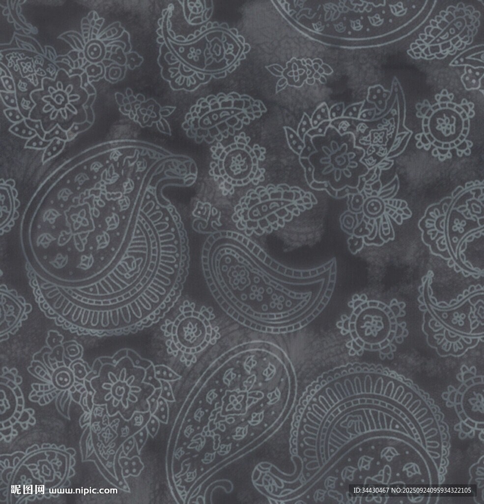 佩斯利花纹布料图案