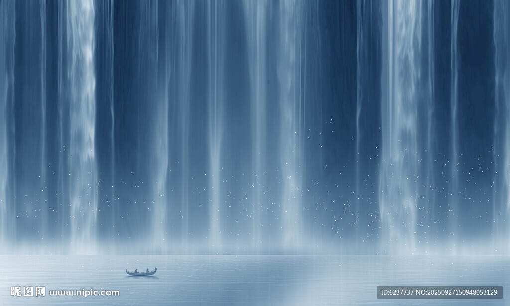 高山流水瀑布背景图