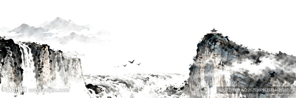 水墨山水意境图