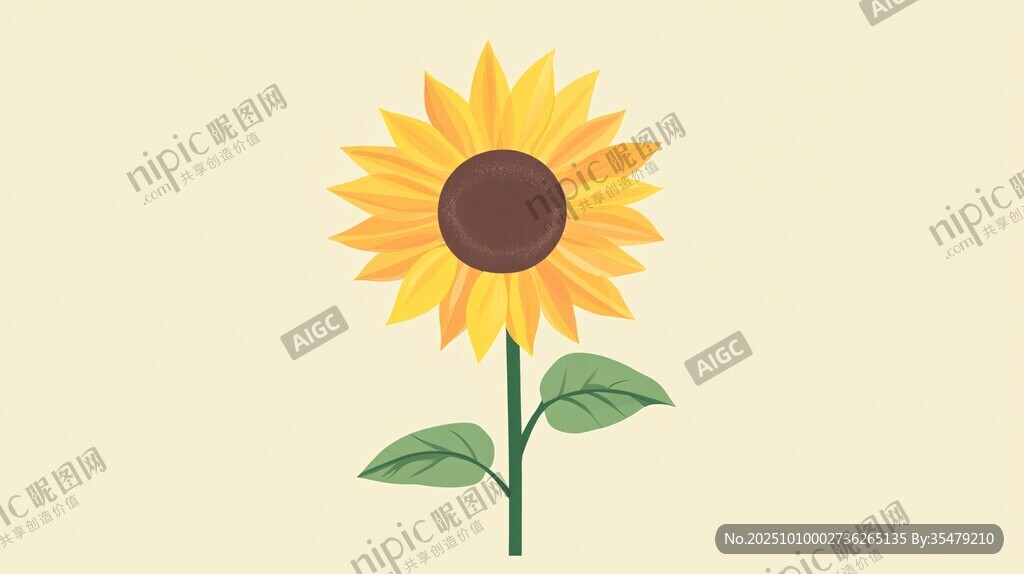 简约风向日葵插画