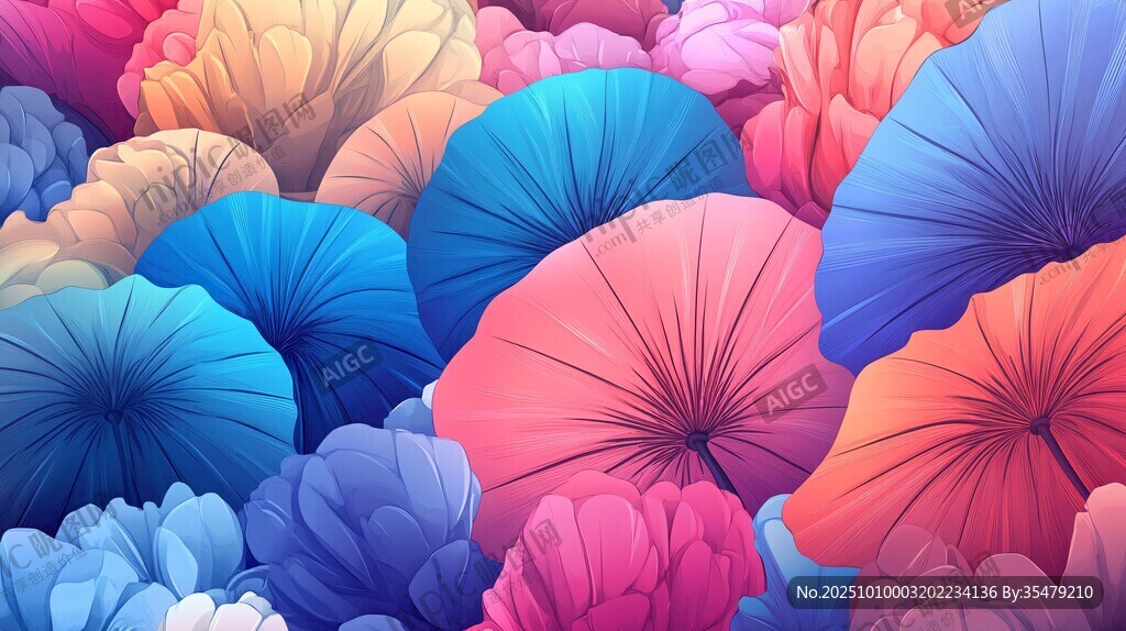 梦幻多彩花卉图案背景