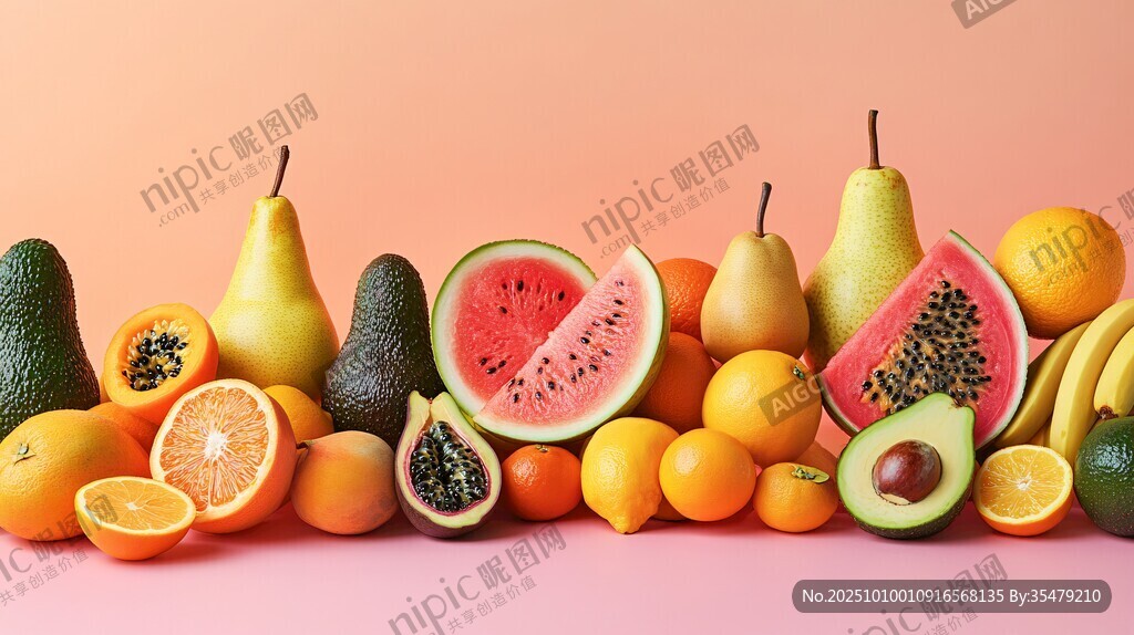 缤纷多彩的新鲜水果组合