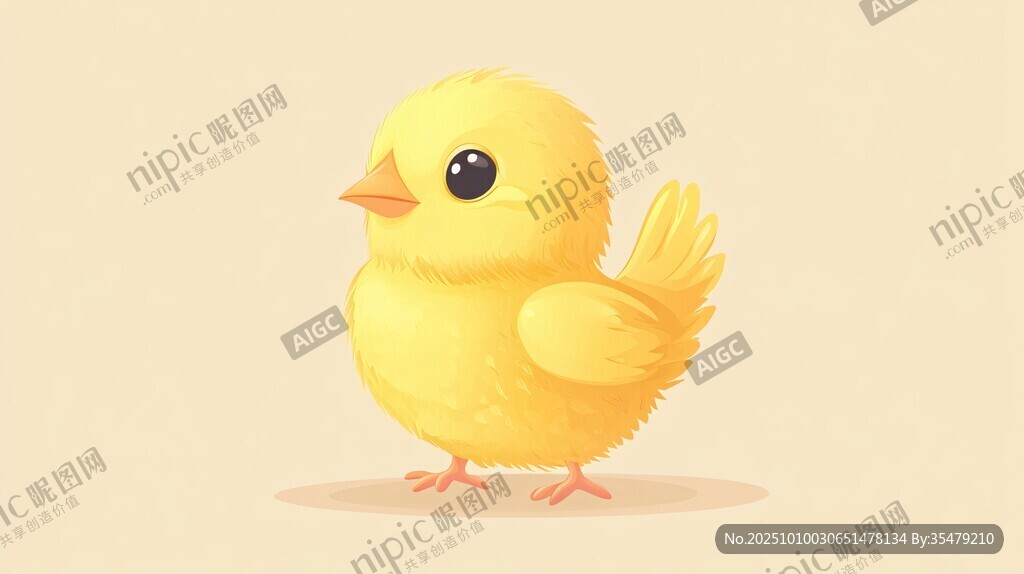 可爱小黄鸡插画