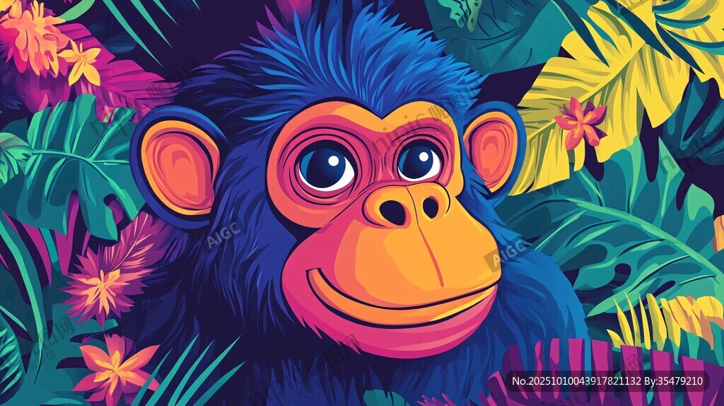 丛林中的可爱小猴