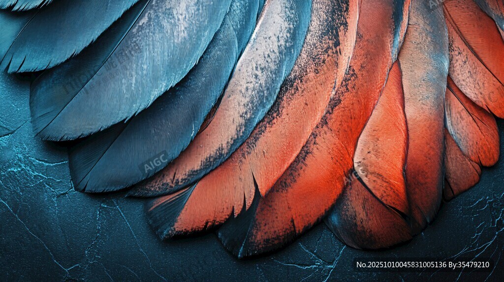 梦幻羽翼纹理 绚丽色彩呈现