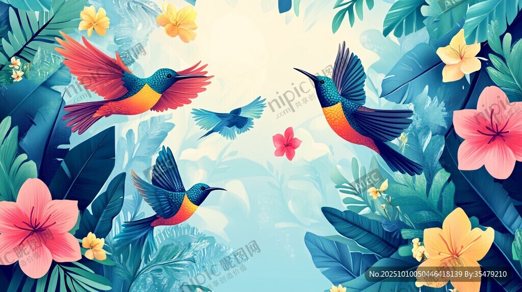 热带花鸟 灵动自然之景
